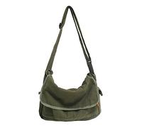 POHADON Vintage Canvas Messenger Bag for Men Women Crossbody Bag Satchel Shoulder Bag Harajuku Streetwear (Army Green)