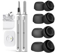 Pohgelan Compatible avec les embouts de rechange AirPods Pro 2e/1ère génération, avec trou de réduction du bruit avec kit de nettoyage, écran anti-poussière intégré, pour boîtier de charge USB-C, 4