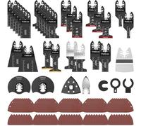 Pohicoo Lame Scie Oscillante de 116 Pièces, Universelle Outil Multifonction Saw Blades Accessoires Kit, Lame Outil Multifonction Compatible avec Einhell Makita DTM51Z Dremel Parkside et plus