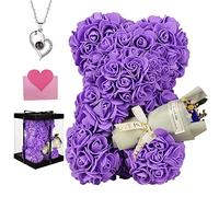 POHOMEGK Ours Rose Ourson Rose Eternelle, Rose éternelle, Ours Rose Cadeau de Fête des Mères Saint Valentin Anniversaires et Anniversaires Cadeau de Remise des diplômes Les Filles Aiment Rose