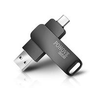 POHOVE Clé USB C 32 GO, 2 en 1 Type C USB 3.0 Pen Drive 32gb Imperméable Clef USB 32go pour Huawei, Xiaomi, Oneplus, Smartphones Doté USB C, Matebook, PC, Tablette Etc (Noir)