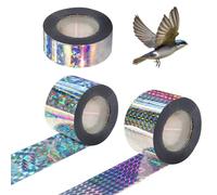 POHOVE Répulsif contre les oiseaux, 3 rouleaux de bande réfléchissante, protection contre les oiseaux, balcon, bande réfléchissante anti-oiseaux pour la maison, le jardin et la cour, 80 m x 2,4 cm