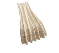 Pohullan Jupe en tricot à volants pour l'automne et l'hiver - Jupe longue évasée pour femme - Noir élastique - Taille haute - En laine chaude, beige, 40