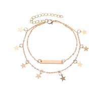 POIAFTETMA Ft1028 Bracelet de cheville tendance pour femme Motif étoile à cinq branches Idéal comme cadeau pour les occasions spéciales