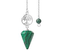 POIAFTETMA Pendulos G718 Pendulos Pendentif en pierre naturelle pour radiesthésie Arbre de vie Pendentif divination Pendulos Amulette ésotérique Bijoux G718 Accessoires de mode Cadeau créatif