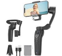 Poiale Stabilisateur Smartphone,AI Face Tracking 7.0,Gimbal Stabilisation 3 Axes,Contrôle Gestuel,Lumière Remplissage,Pliable&Portable pour Android/iPhone Vidéo,Vlogging,Youtube,TikTok