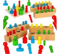 Poids cylindres en bois jeu de puzzle montessori coloré