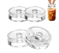 Poids de fermentation en verre - Lot de 4 poids de fermentation avec poignée facile à prendre en main - Poids de fermentation en conserve | pour magasin d'alimentation domestique, ferments de légumes