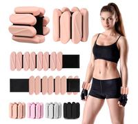 Poids de poignet, lot de 2 poids de poignet et de cheville, pour femmes et hommes, réglables, pour les bras et les jambes, bracelets pondérés en silicone pour les promenades, yoga, pilates, course