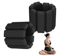 Poids de Poignet Réglables, 2 Pièces Bracelet Lesté Réglable, 2 lb Poids Musculation en Silicone Portable, Bracelet Lestées Chevilles, pour Remise en Forme, la Danse Jogging(Noir)