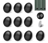 Poids de Rideau de Douche, 10 Pièces Ronds Poids Rideaux Aimanté, Noir Ronds Aimants de Rideau Poids Aimants, Poids Magnétiques pour Rideaux, pour Nappes, Rideaux Intérieurs, Rideaux Extérieurs