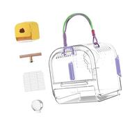 Poids léger - Cage à oiseaux portable transparente avec plateau amovible pour bruée et petits oiseaux - Porteur d'oiseaux en plein air