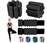 Poids Poignet Poids for poignets et chevilles for femmes et hommes, poids réglables for bras et jambes, bracelet lesté portable for le yoga, la course, le cardio, la gym(Black,1pair-2pc-900g)
