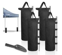 Poids pour Tonnelle, 4 Pièces de Sacs de Sable Pliables et Portables Sac de Lestage Oxford Super Porteur Qualité Industrielle pour Tonnelle de Jardin Exterieur, Tonnelle, Pergola, Auvent,Parasol