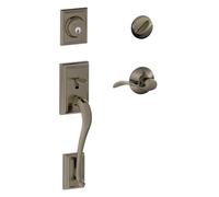 Poign e de porte cylindre simple Schlage Addison et levier d'accentuation droite, tain antique (F60 ADD 620 Acc RH)