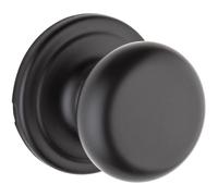 Poign e de porte de passage int rieure Kwikset Hancock pour portes de placard et de couloir. Poign e de porte non verrouillable en noir mat avec