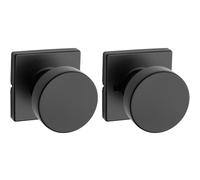 Poign e de porte d'entr e Kwikset Pismo pour placard et couloir, non verrouillable, noir mat, avec protection Microban, rosace carr e