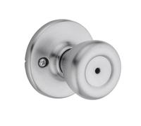 Poign e de porte d'int rieur Kwikset Tylo avec serrure pour salle de bain et chambre coucher, chrome satin , sans cl , verrouillable