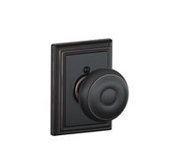 Poign e de porte g orgienne Schlage F170 GEO 716 ADD avec garniture Addison, poign e de porte factice unilat rale non rotative, bronze vieilli