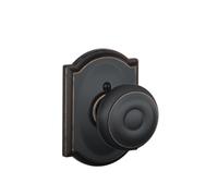 Poign e de porte g orgienne Schlage F170 GEO 716 CAM avec garniture Camelot, poign e de porte factice unilat rale non rotative, bronze vieilli