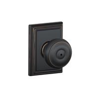 Poign e de porte g orgienne Schlage F40 GEO 716 ADD avec garniture Addison, serrure de confidentialit pour lit et salle de bain, bronze vieilli