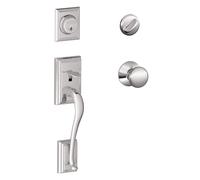 Poign e de porte monocylindre SCHLAGE Addison et bouton Plymouth, chrome brillant (F60 ADD 625 PLY)