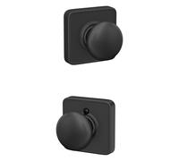 Poign e de porte Schlage F10 PLY 622 LFL Plymouth avec garniture Laflin, serrure de couloir et de placard, noir mat