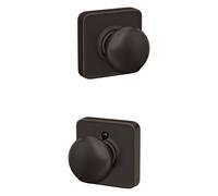 Poign e de porte Schlage F10 PLY 716 LFL Plymouth avec garniture Laflin, serrure de couloir et de placard, bronze vieilli