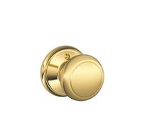 Poign e de porte Schlage F170AND605 Andover, poign e factice unilat rale non rotative, laiton brillant