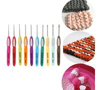 Poign?E En Plastique En Aluminium, Crochet De Fil ? Tricoter, Ensemble De Points D'aiguille Pour Pull Tissage, Outils D'aiguille De Couture 10 Pi?Ces