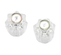 Poign es de robinet d'eau chaude et froide Prime-Line MP54260, 1-5/8 po de hauteur, en acrylique transparent, compatibles avec Delta, lot de 2 (p