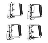 Poignee, 4pcs Poignées de Caisse Pliantes, Poignée Pliante à Ressort, Poignée pour Valise, Flight Case, Mallette à Outils, Mallette de Camping, Boîte à Haut-Parleur, Boîte à Outils (Argent, 110mm)