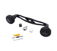 Poignée à bascule de 130 mm pour ABU, pour REVO Beast, pour moulinets de pêche DAIWA Tatula en alliage d'aluminium et boutons EVA avec roulements (main gauche noire)