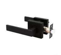 Poignée à levier noire de 124 mm pour portes de 30 à 45 mm d'épaisseur | Mécanisme non verrouillable, double face pour l'accès, finition noire élégante, longueur 124 mm, utilisation dans un placard