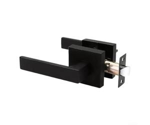 Poignée à levier noire de 124 mm pour portes de 30 à 45 mm d'épaisseur | Mécanisme non verrouillable, double face pour l'accès, finition noire élégante, longueur 124 mm, utilisation dans un placard