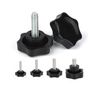Poignée à vis en forme de fleur, Vis à tête fraisée en bakélite M4 M5 M6 M8 M10 M12, filetage étoile, écrous de serrage, bouton en acier au carbone_M6(70mm (1pcs)-M12(Head 48mm))