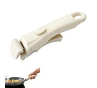 Poignée amovible universelle blanche pour casseroles et poêles résistant à la chaleur jusqu'à 250 ° C et pouvant supporter jusqu'à 10 kg poignée antidérapante en silicone et acier inoxydable pour