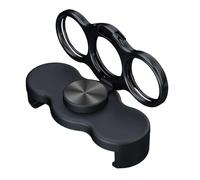 Poignée annulaire à trois doigts pour téléphone portable avec rotation à 360° - Boucle de support pliable pour prise en charge universelle des appareils mobiles - Noir - 8 x 3,6 cm