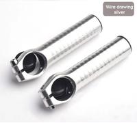 Poignée Auxiliaire De Vélo De Montagne Antidérapante,Extrémités De Barre Ultra-Légères En Alliage D'aluminium,Guidon De Vélo De 66g,5 Couleurs - Type Silver