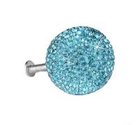 Poignée boule tendance pour portes d'armoires et tiroirs d'armoire, compatible avec les meubles de commode, comprend cinq vis pour un montage réglable (bleu)