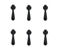 Poignée Bouton 6 Pièces Poignée De Garde-Robe En Alliage De Zinc Monotrou Pendentif Poignée Armoire Porte Armoire Tiroir Bouton Goutte D'Eau Noir 70 * 18mm