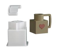 Poignée carrée en silicone pour boîtes de rangement de bijoux et supports décoratifs en forme de cœur