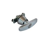 Poignée chromée avec serrure pour panneaux électriques, armoires métalliques, portes à rabat - art. 220050 OMR Serrures