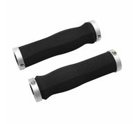Poignee city import anatomique mousse noir serrage chc argent l130mm (paire)