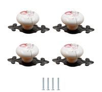 Poignée Commode Lot De 4 Poignées De Tiroir En Céramique Et Alliage De Zinc De Style Chinois Pour Porte D'Armoire Armoire Trou Unique Rondes Petits Boutons Tulipe Noire Mate