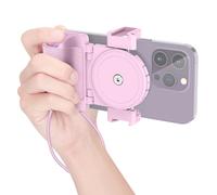 Poignée Compacte pour Smartphone avec Télécommande sans Fil Amovible et Deux Supports Griffe Compatible avec iPhone 16 15 14 13 12 11 Galaxy Pixel Mate 55-90 mm de Large pour Photo Vidéo Vlog (Bleu)