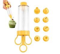 Poignée confortable amovible avec 8 douilles pour cupcakes | Kit de décoration de dessert - Distributeur uniforme de crème pour la maison, les fêtes de boulangerie
