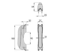 Poignée crémone pompier Panama 8300I FAPIM gris 9006 - 8300I_G5