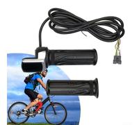 Poignée d'accélérateur à 6 conducteurs avec panneau LCD pour vélos électriques 36 V caoutchouc antidérapant et ajustement standard sur guidon