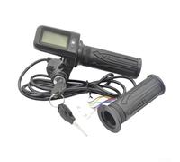 Poignée d'accélérateur à 7 broches pour vélo électrique, écran LCD avec mesure de tension et de vitesse, compatible avec les systèmes de vélo électrique protocole n° 1, noir - 22 mm